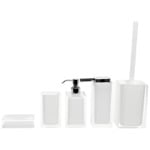 Bathroom Accessory Set, Gedy RA300-02, Rainbow White Accessory Set of Thermoplastic Resins